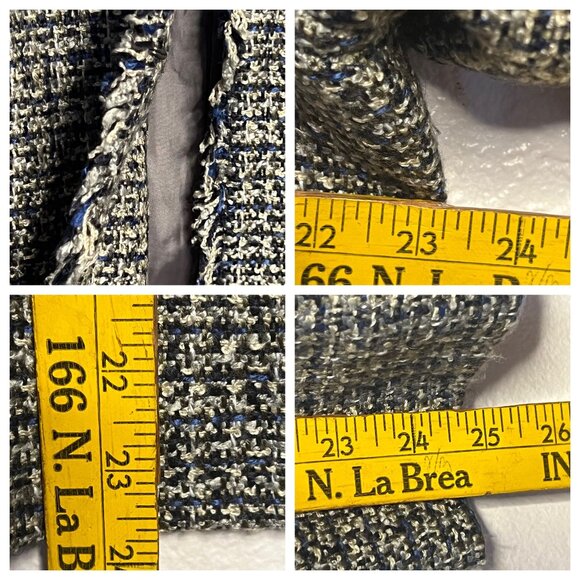 Van Heusen Studio Women Tweed Jacket XXL Black & White Raw Edges Preppy Office - Picture 9 of 16
